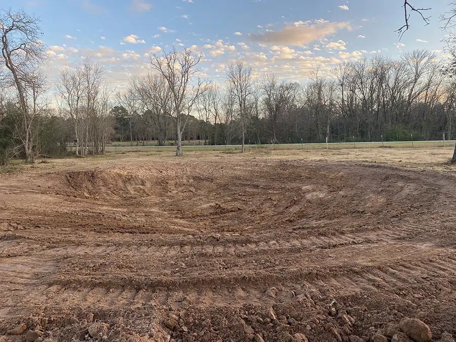 retaining pond to water cattle